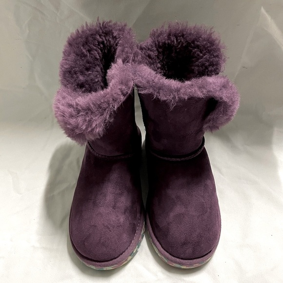 UGG Kids Purple Boots with Button Detail - Picture 2 of 9